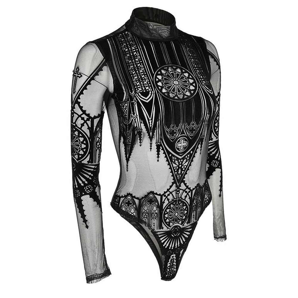 Restyle - Inverted Cathedral Bodysuit - Black